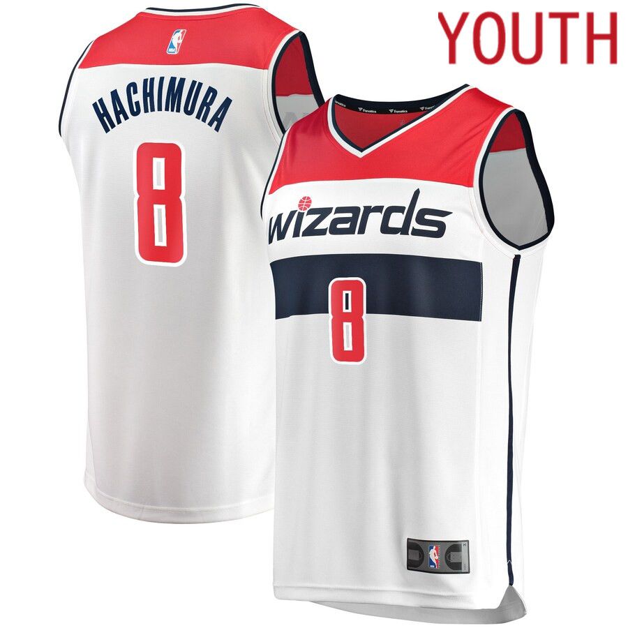 Youth Washington Wizards 8 Rui Hachimura Fanatics Branded White Fast Break Player Replica NBA Jersey